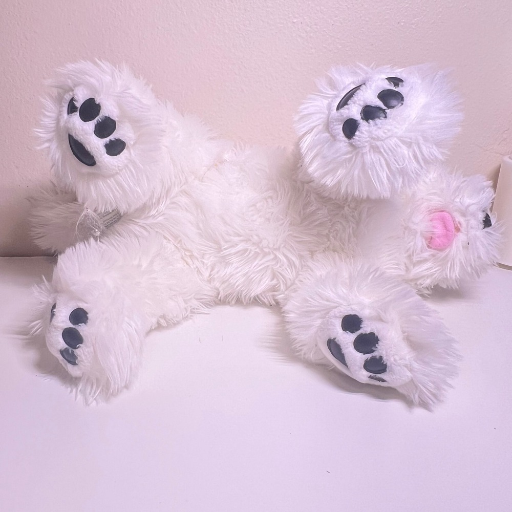 BAB Medium Westie Plush White Shaggy Highland Terrier Dog Stuffed Animal - Picture 7 of 13